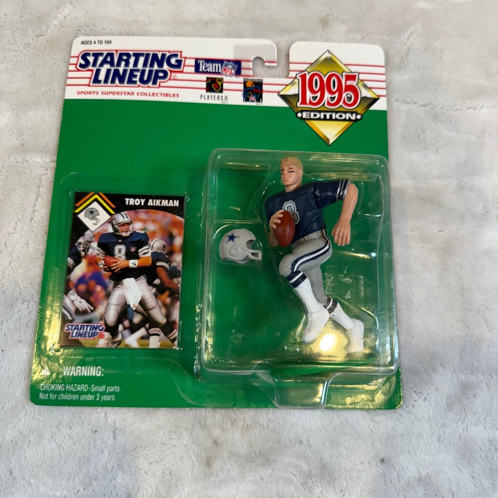 1995 Kenner Starting Lineup Troy Aikman Dallas Cowboys Figure with Card New